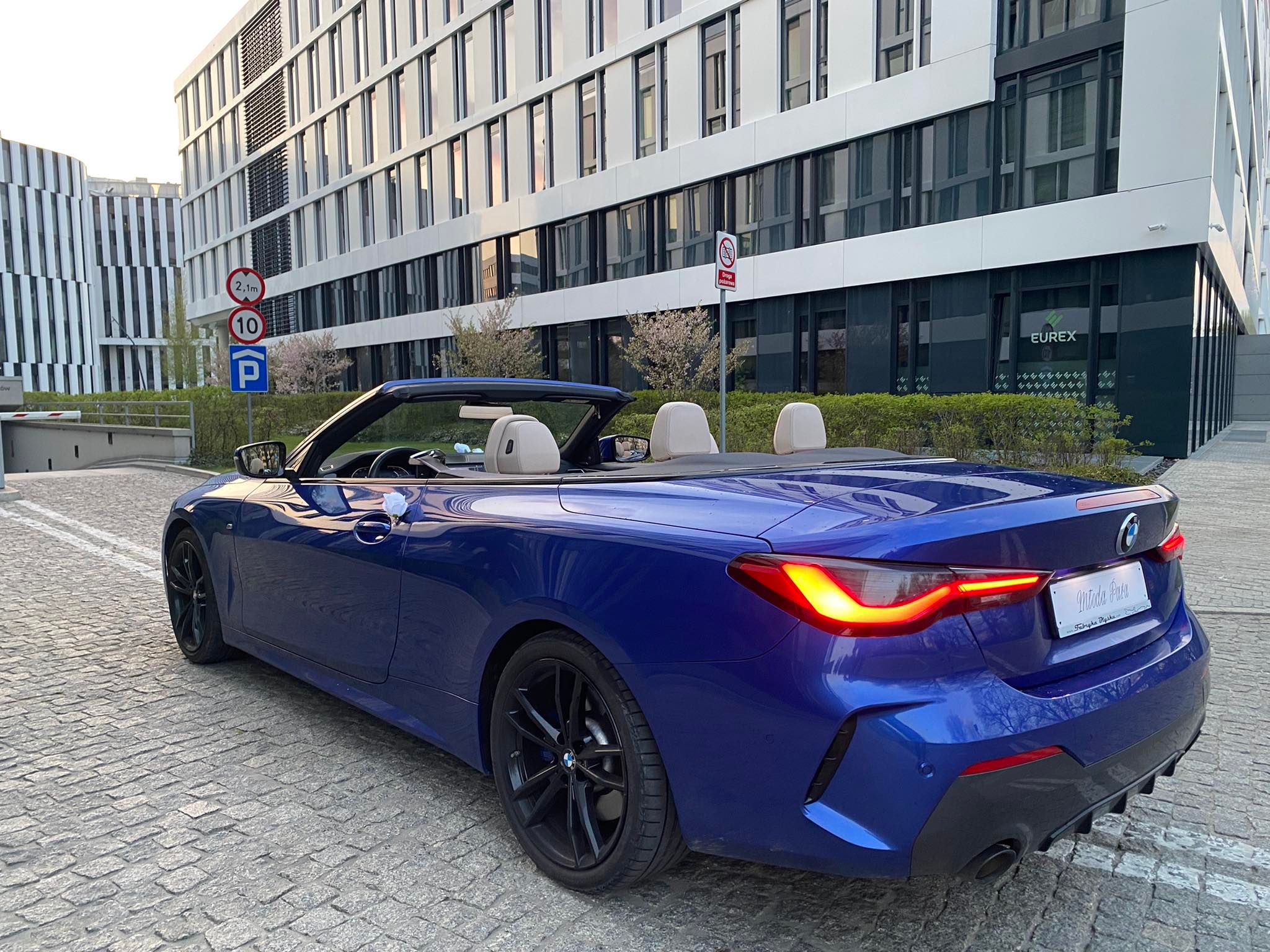 Najnowsze, niebieskie Bmw serii 4 cabrio / sam prowadzisz