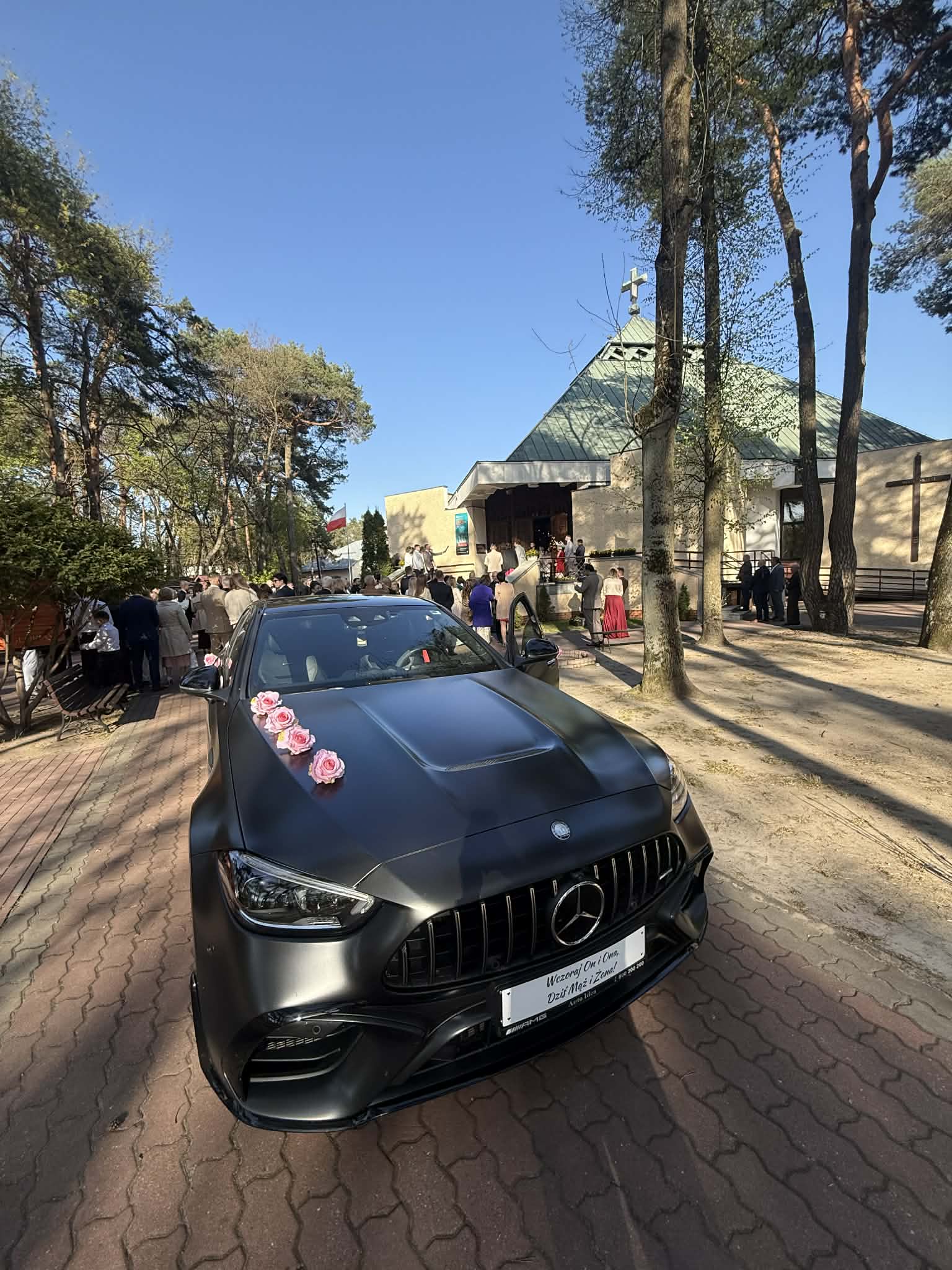 Czarny-matowy Mercedes C 63 S E-Performance – 680 KM Emocji na Twój Ślub / możliwość prowadzenia