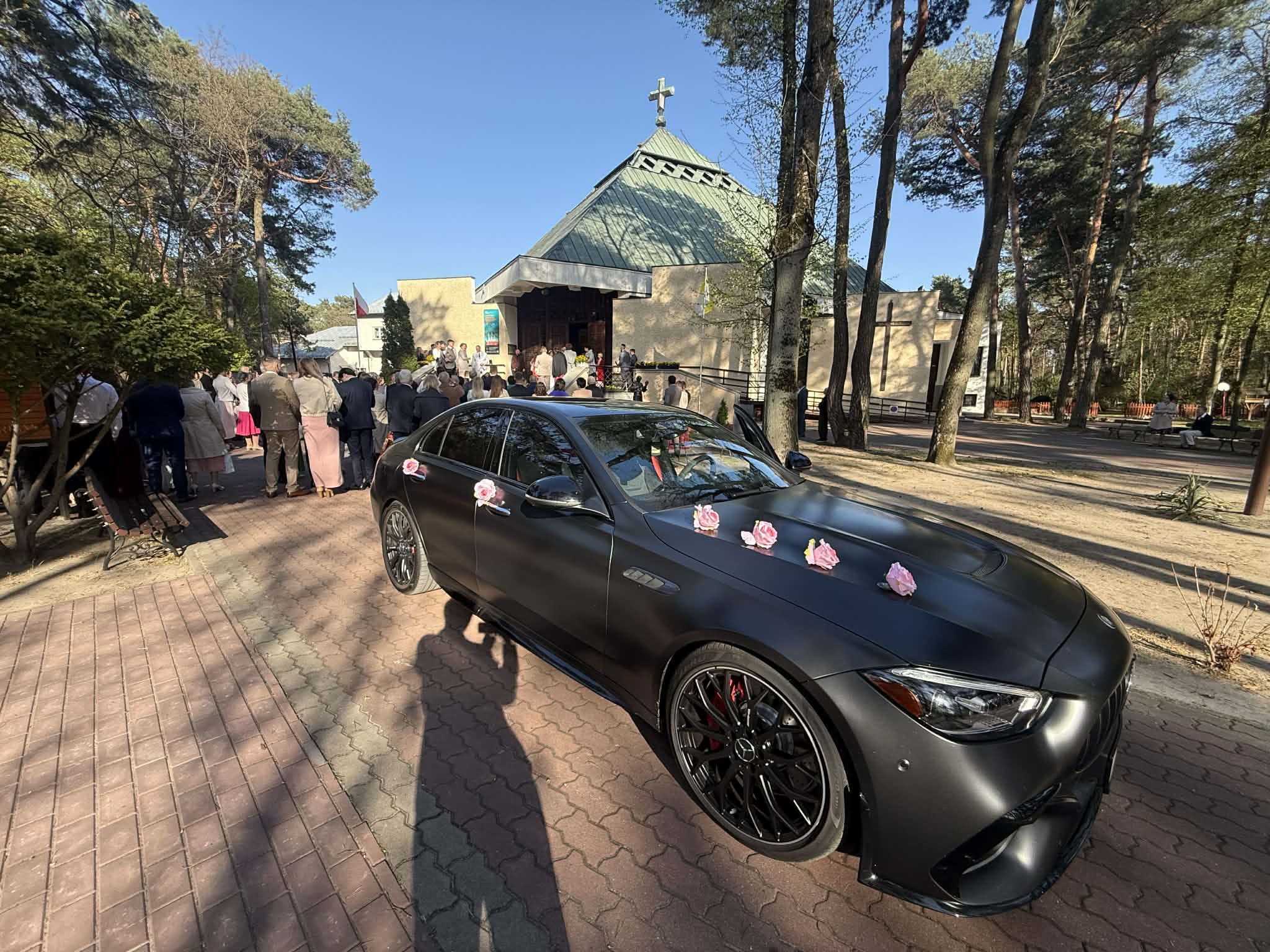 Czarny-matowy Mercedes C 63 S E-Performance – 680 KM Emocji na Twój Ślub / możliwość prowadzenia